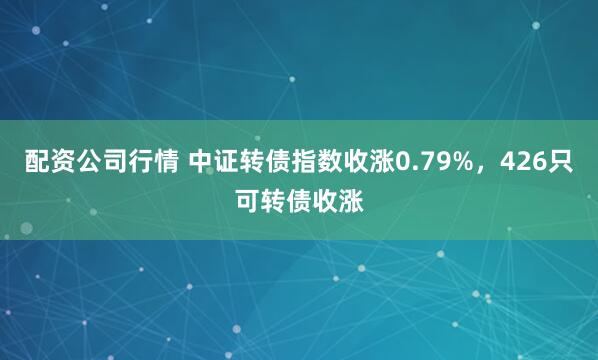 配资公司行情 中证转债指数收涨0.79%，426只可转债收涨