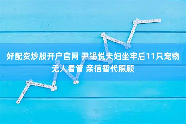 好配资炒股开户官网 尹锡悦夫妇坐牢后11只宠物无人看管 亲信暂代照顾